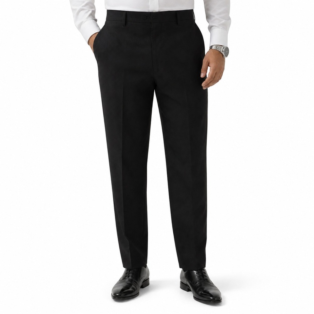 Haggar Tailored Fit Travel Performance Suit Pant Men Size 34x30 Black Flat Front